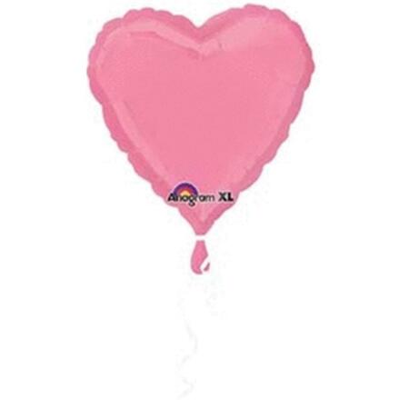 ANAGRAM HX BRT Bubblegum Pink Heart Balloon, 5PK 82712